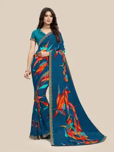 UNITED LIBERTY Floral Printed Pure Georgette Saree