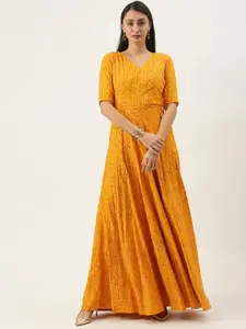 Ethnovog V-Neck Printed Maxi Dress