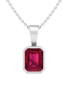 Inddus Jewels 925 Sterling Silver Rhodium-Plated Pendant With Chain