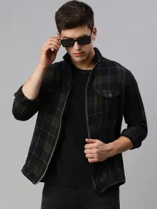 SHOWOFF Checked Windcheater Cotton Bomber Jacket
