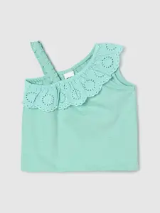 max Infant Girls One Shoulder Lace Inserts Pure Cotton Top