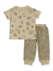 GJ baby Infant Boys Printed Super Soft Pure Cotton T-shirt With Pyjamas