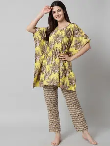 SEPHANI Floral Printed Pure Cotton Night Suit