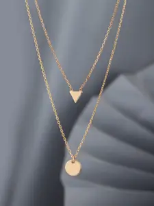 Carlton London Rose Gold Brass Rose Gold-Plated Layered Necklace