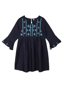 Ishin Girls Embroidered Bell Sleeve Top