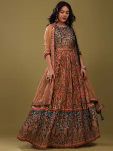 KALKI Fashion Ethnic Motifs Printed Ethnic Dress With Dupatta