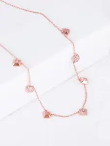 GIVA 925 Sterling Silver Rose Gold Necklace