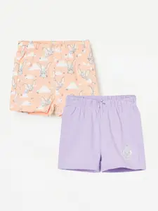 Juniors by Lifestyle Girls Pack Of 2 Printed Pure Cotton Shorts