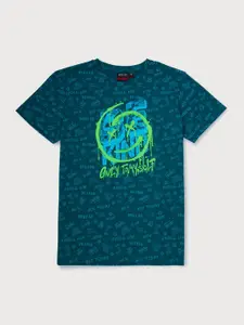 Gini and Jony Boys Graphic Printed Cotton T-shirt