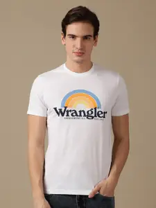 Wrangler Typography Printed Round Neck Short Sleeves Cotton T-shirt