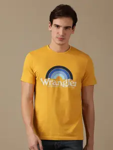 Wrangler Typography Printed Round Neck Short Sleeves Cotton T-shirt