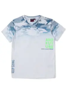 Gini and Jony Boys Abstract Printed Round Neck Cotton T-shirt