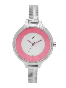 Fastrack Women Pink & Silver-Toned Analogue Watch NG6122SM01C_BBD