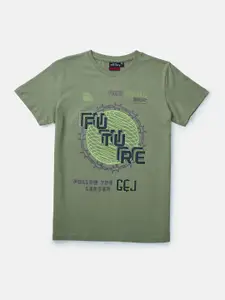 Gini and Jony Boys Typography Printed Cotton T-shirt