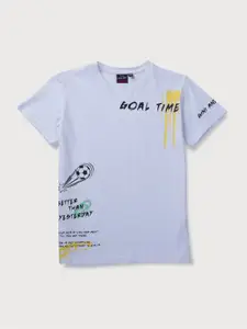 Gini and Jony Infant Boys Typography Round Neck Cotton T-shirt