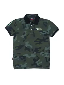 Gini and Jony Boys Camouflage Printed Polo Collar Cotton T-shirt