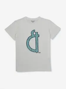 Gini and Jony Boys Typography Printed Round Neck Cotton T-shirt
