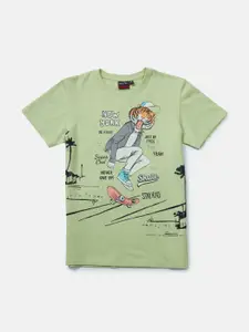 Gini and Jony Boys Graphic Printed Round Neck Cotton T-shirt