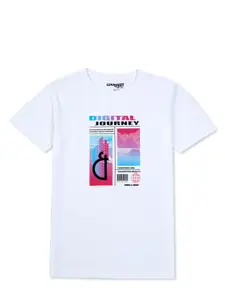 Gini and Jony Boys Graphic Printed Cotton T-shirt