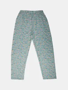 V-Mart Girls Floral Printed Cotton Straight Lounge Pants