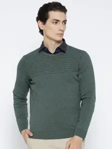 Blackberrys Men Green Self-Design Sweater
