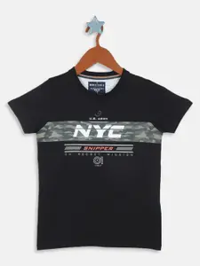 Monte Carlo Boys Round Neck Typography Printed T-shirt