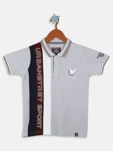Monte Carlo Boys Typography Printed Polo Collar Pure Cotton T-shirt