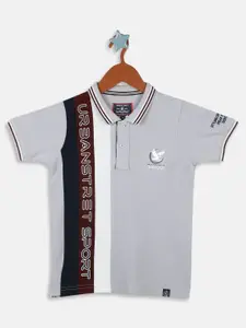 Monte Carlo Boys Striped Polo Collar Pure Cotton T-shirt