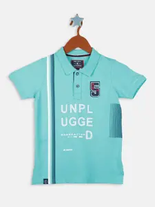 Monte Carlo Boys Typography Printed Polo Collar Cotton T-shirt