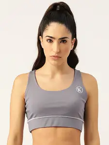 Kotty Women Grey Non Padded Underwired Dry Fit All Day Comfort Sports Bra