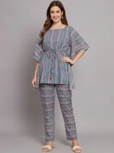 Vastralay Printed Pure Cotton Top With Trousers