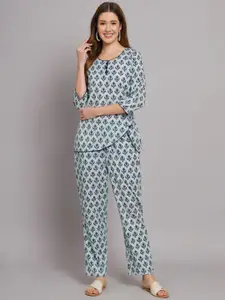 Vastralay Printed Pure Cotton Top & Trousers