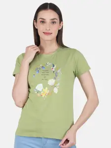Monte Carlo Floral Printed Round Neck Short Sleeves Top