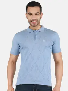 Monte Carlo Geometric Printed Polo Collar Regular Sleeves T-shirt