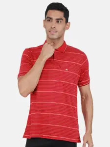Monte Carlo Plus Size Striped Polo Collar T-shirt