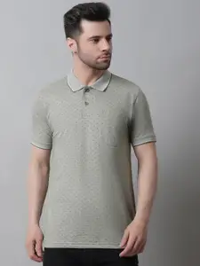 VENITIAN Self Design Polo Collar Cotton T-shirt