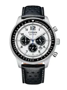 Citizen Men Dial & Stainless Steel Textured Straps Analogue Light Powered Watch CA4500-32A