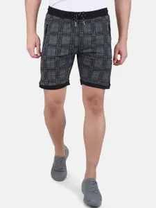 Monte Carlo Men Mid-Rise Checked Shorts With Zip Pockets