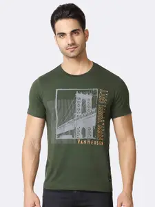 Van Heusen Innerwear Typography Printed Slim Fit Cotton T-shirt