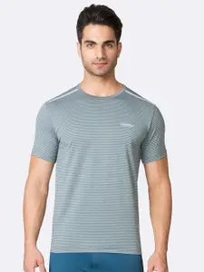 Van Heusen Innerwear Performance Men Striped Swift Dry Crew Neck T-Shirt