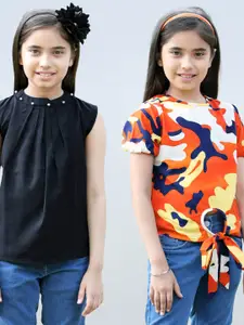 Cutiekins Girls Pack Of 2 Printed Shirt Style Tops