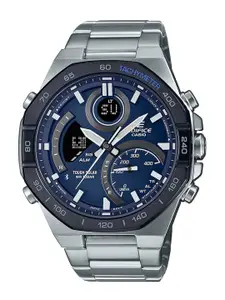 CASIO Men Stainless Steel Bracelet Straps Analogue and Digital Watch EX555 ECB-950DB-2ADF