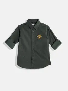 U.S. Polo Assn. Kids Boys Micro Ditsy Printed Pure Cotton Casual Shirt