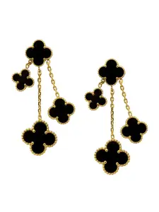 Moon Dust Gold Plated Floral Shaped Drop Earrings
