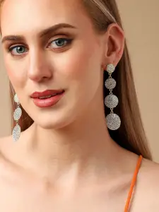SOHI Gold-Plated Circular Drop Earrings