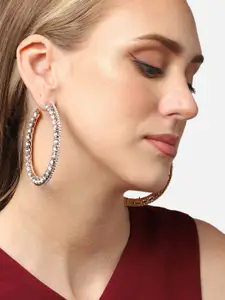 SOHI Gold-Plated Contemporary Hoop Earrings