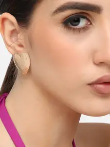 SOHI Gold-Plated Contemporary Studs Earrings