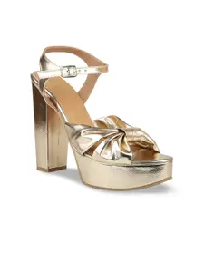 Inc 5 Bows Open Toe Platform Heels With Ankle Loop