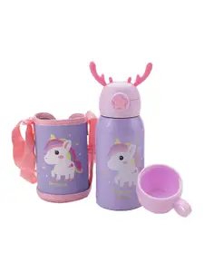 Kuber Industries Kids Blue Double Wall Vacuum Stainless Steel Sipper Water Bottle 500 ml