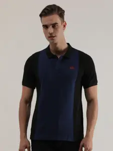 Lee Colourblocked Polo Collar Cotton Slim Fit T-shirt